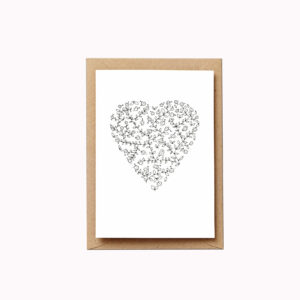Daisy Chain line drawing Heart wedding anniversary card