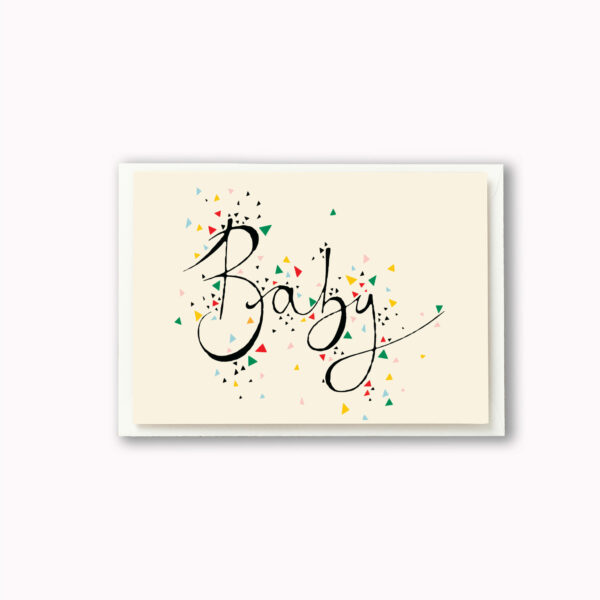 New Baby card geometric shapes card in bright colours