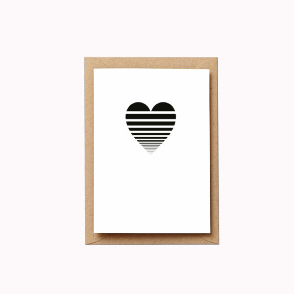 Love card simple heart card fading gradient horizontal stripe heart card