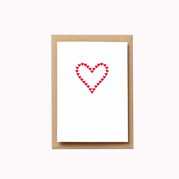 Love card little red hearts heart card