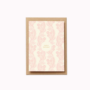 Pink floral pattern happy birthday card