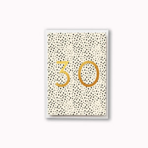30th birthday card black and gold foil with animal print pattern