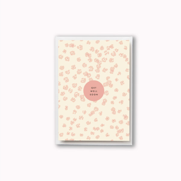 Get well soon card soft pink floral card
