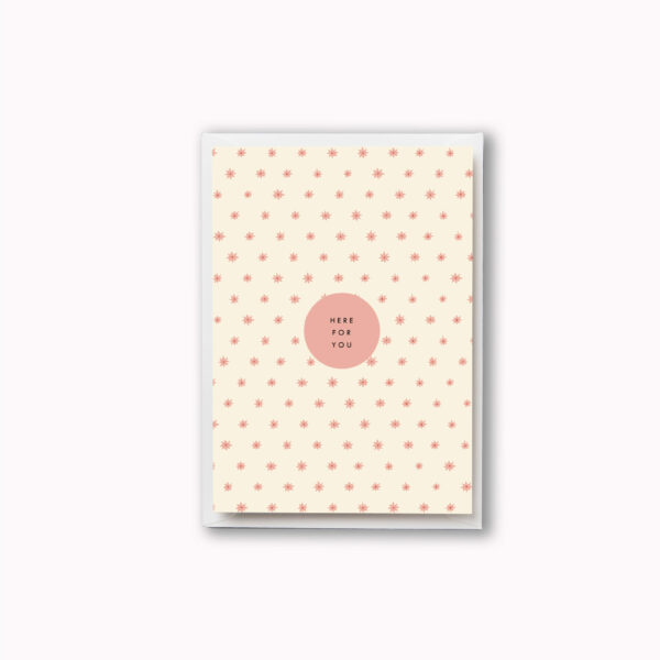 Here for you card little pink star pattern