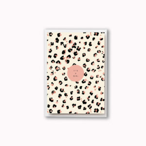 Its a girl card pink leopard print newborn baby card