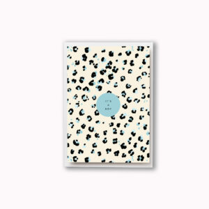 Its a boy card blue leopard print newborn baby card