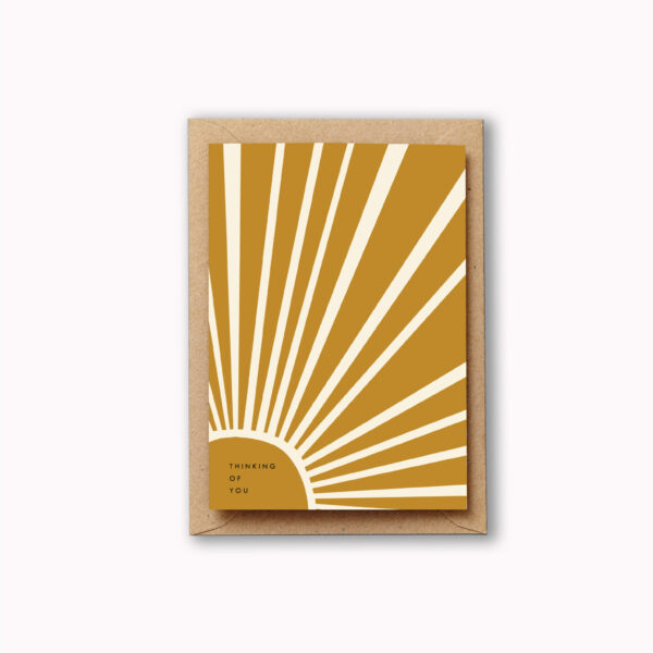 Thinking of you card golden sunrise greetings card