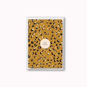 New bubba card mustard leopard print pattern newborn baby card
