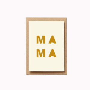 Mama card mothers day card bold mustard letters typographic card
