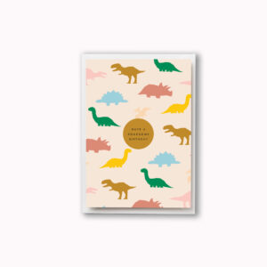 Have a Roarsome birthday card dinosaur card diplodocus spinosaurus trex stegasaurus triceratops