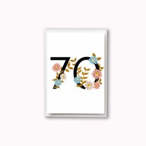 70th birthday card pretty flower design