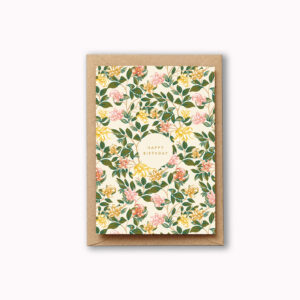 Happy birthday cards arts and crafts botanical william morris inspired