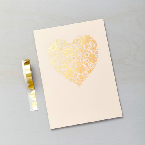 Copper Floral Heart Pink Print