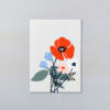 Grey And Red Flower Bright Block Colour Print