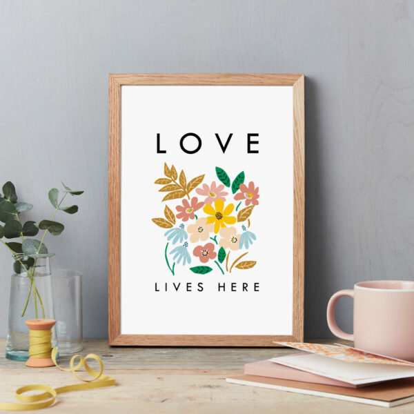 Bright Floral Love Print