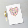 Floral Pink, Blue And Green Loved Heart Shaped Print