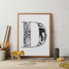 Initial Letter Jungle Black And White Bold Print D
