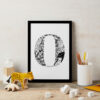 Initial Letter Jungle Black And White Bold Print O