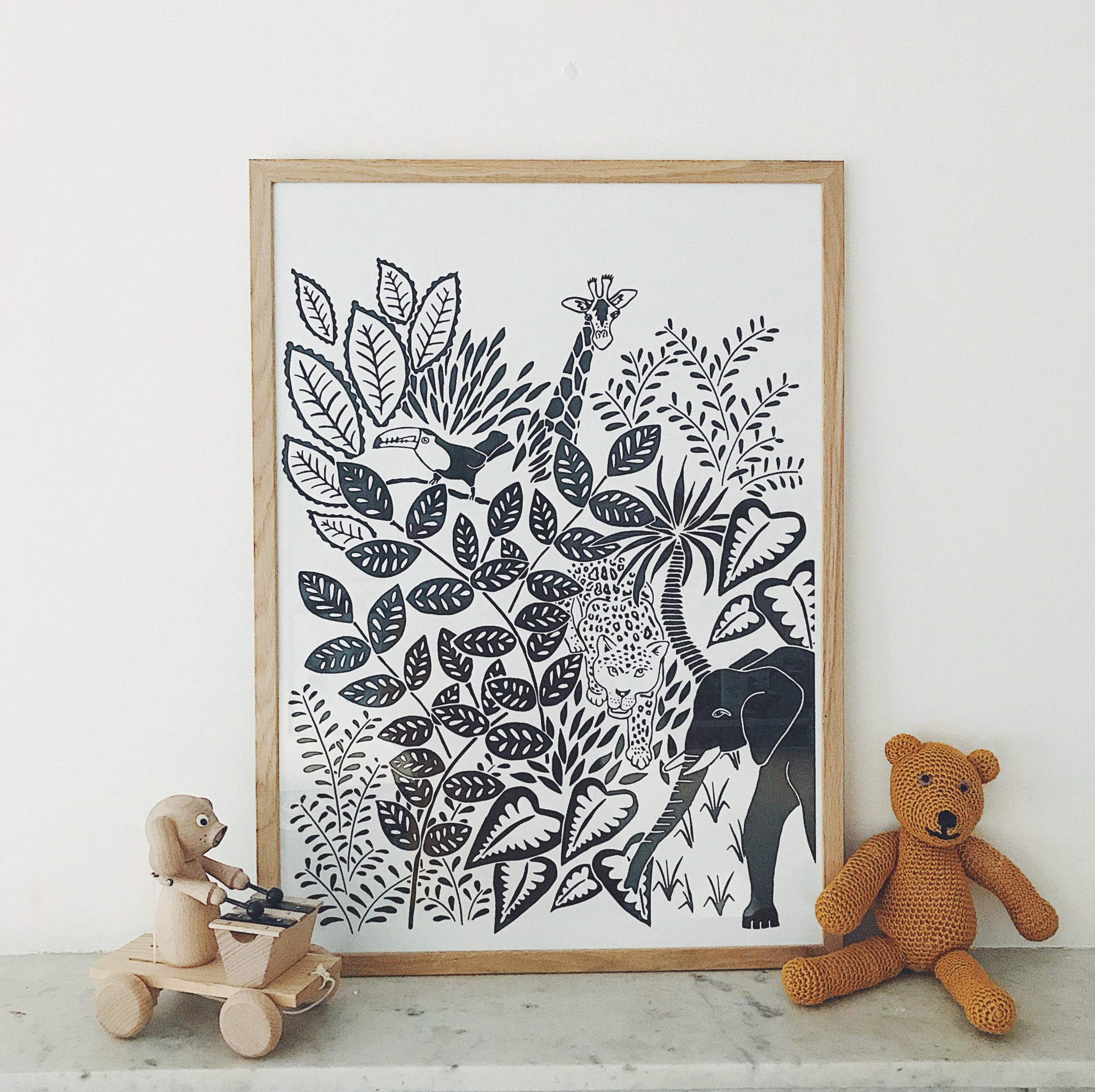 Animal Wall Art for Children. Jungle Nursery Print 50x70cm - Lucy Says I Do