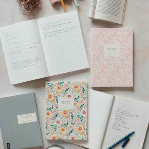 Beautiful book journals - the perfect gift for a book lover - bright flowers and pink flowers covers