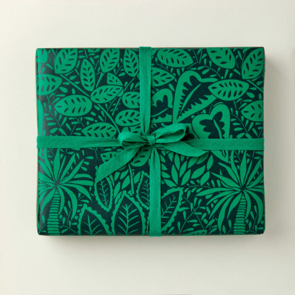 beautiful birthday gift wrap green jungle wrapping paper
