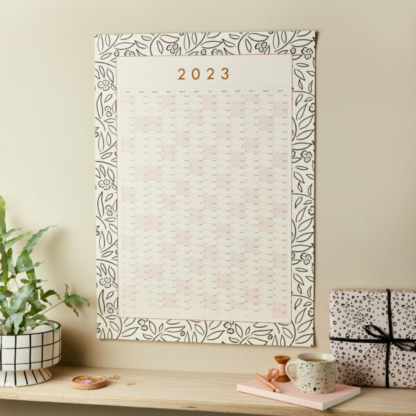 2023 year wall planner 50x70cm botanical line styled sq