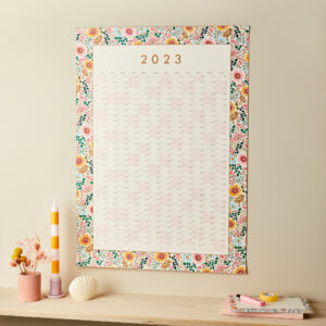 2023 year wall planner 50x70cm bright flowers styled sq