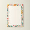 A5 day planner desk notepad time blocking bright flowers