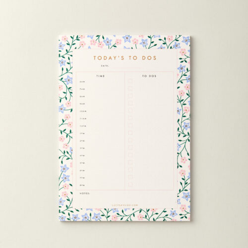 A5 day planner desk notepad time blocking periwinkle