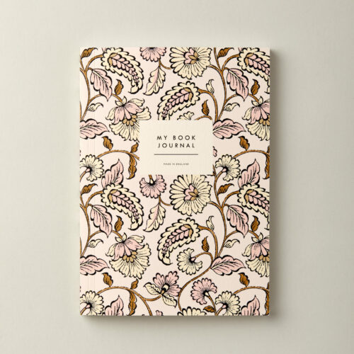 beautiful book journal pink block print