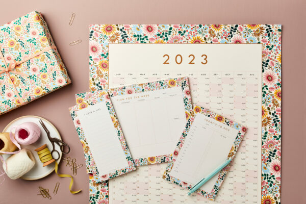 stationery bundle 2 - 2023 Wall Year Planner, A4 Week Planner, A5 Daily Planner and jotter