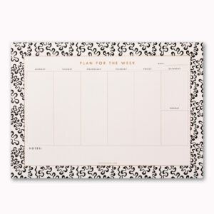 A4 coral design Print weekly planner_on pink