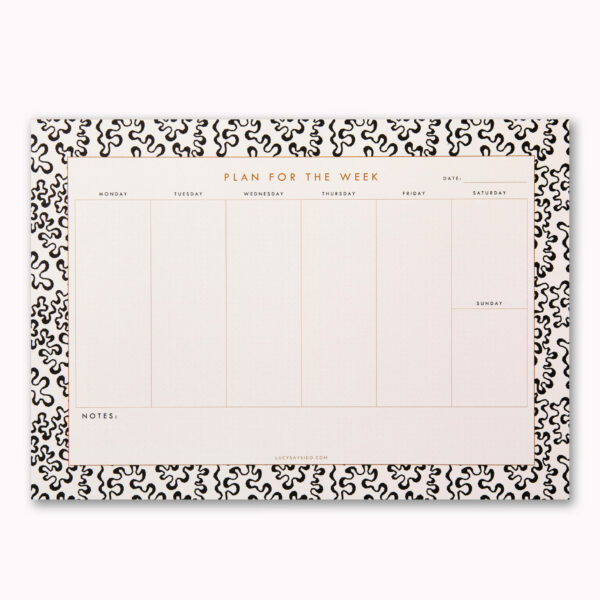 A4 coral design Print weekly planner_on pink