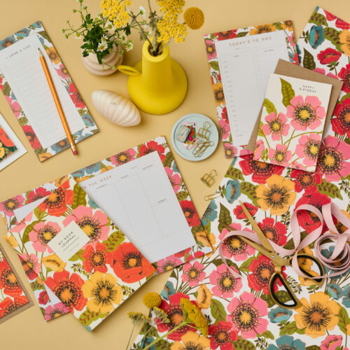 Lucy says I do's new Bloom collection. A series of beautiful and practical stationery items including planners, cards, wrapping paper and journal.